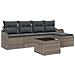 Set di divani da giardino  5 pezzi con cuscini in rattan nero, Divano da giardino  2 posti con storage e cuscini in rattan grigio - Foto miniatura 1
