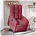 Poltrona Alzapersona Massaggiante Elettrica Rosso Vino Tessuto - Foto miniatura 2
