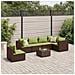 Set Divani da Giardino 7 pz con Cuscini in Polyrattan Marrone - Foto miniatura 2