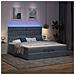 Struttura Letto Pouf con Materassi 200x200 cm Velluto - Foto miniatura 3