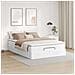 Struttura Letto Pouf con Materasso Bianco 140x200 cm Similpelle - Foto miniatura 3