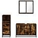 Set Mobili da Bagno 3 pz Rovere Fumo in Legno Multistrato - Foto miniatura 5