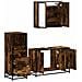 Set Mobili da Bagno 3 pz Rovere Fumo in Legno Multistrato - Foto miniatura 6