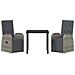 Set da Pranzo per Giardino con cuscino 3 pcs Grigio polyrattan - Foto miniatura 7