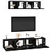 Mobile TV da Parete 4 pcs Rovere Nero Small 80 x 30 x 30.5 cm - Foto miniatura 3