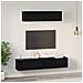Mobile TV da Parete 4 pcs Rovere Nero Small 80 x 30 x 30.5 cm - Foto miniatura 4