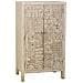 Armadio In Legno Intagliato Artigianalmente A 2 Ante Beige 78x35x140 - Foto miniatura 1