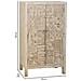Armadio In Legno Intagliato Artigianalmente A 2 Ante Beige 78x35x140 - Foto miniatura 4