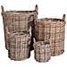 Set Di 4 Cesti Caor In Rattan Kubu Naturale - Misure Assortite - Foto miniatura 1