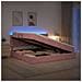 Letto con contenitore LED e materasso Rosa 200 x 200 cm Velluto - Foto miniatura 2