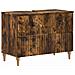 Armadio per Lavabo da Bagno ALKMAAR Rovere Fumo 82 x 41 x 59 cm - Foto miniatura 1