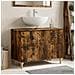 Armadio per Lavabo da Bagno ALKMAAR Rovere Fumo 82 x 41 x 59 cm - Foto miniatura 2