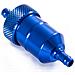 Filtro Benzina Moto Kart Scooter Custom Auto Lavabile Motori Rasaerba Blu - Foto miniatura 1