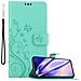 Custodia Compatibile Con Apple Iphone 13 Pro Max In Turchese Fiore - Coperchio Protettivo In Design Floreale Con Chiusura Magnetica, Funzione Stand E Slot Per Carte - Foto miniatura 1
