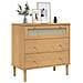Cassettiera Senja Aspetto Rattan Marrone 80x40x80 Cm Legno Pino - Foto miniatura 3