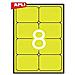 Adesivi /etichette Apli 99,1 X 67,7 Mm Giallo A4 20 Foglie - Foto miniatura 2