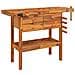 Banco Lavoro Cassetti E Morse 124x52x83cm Legno Massello Acacia - Foto miniatura 1