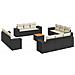 Set Divani da Giardino 13pz con Cuscini Nero in Polyrattan - Foto miniatura 1