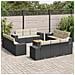Set Divani da Giardino 13pz con Cuscini Nero in Polyrattan - Foto miniatura 2