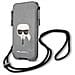 Custodia Per Smartphone 6,1 Pollici Con Cavo Saffiano Modello Karl Head, Grigio - Foto miniatura 2