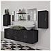 Lusso Casadino -  Mobili Da Bagno Con Lavabo Set 9 Pz Nero - Foto miniatura 3