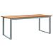 Tavolo da pranzo da esterno  Grigio 200x90x75 cm Acciaio e Legno Massello di Acacia - Foto miniatura 1