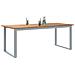 Tavolo da pranzo da esterno  Grigio 200x90x75 cm Acciaio e Legno Massello di Acacia - Foto miniatura 3