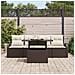 Set di divani da giardino  5 pezzi con cuscini in rattan poligonale marrone, Divano da giardino  2 posti con spazio di stoccaggio e cuscini in rattan poligonale marrone - Foto miniatura 3