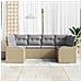 Set divano da giardino 6 pezzi con cuscini beige in polirattan,  Divano da giardino a 2 posti con cuscini beige in polirattan - Foto miniatura 3