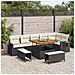 Set Divano da Giardino 9 Pezzi con Cuscini Nero Rattan Polietilene Acacia, Set da Pranzo da Giardino 3 Pezzi con Cuscini Nero Rattan Polietilene Acacia - Foto miniatura 2