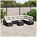 Set Divani da Giardino 9 pz con Cuscini Nero in Polyrattan - Foto miniatura 2