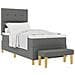 Letto Box Spring con Materasso & Panchina Grigio Scuro 80x200 cm Tessuto - Foto miniatura 1