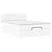 Struttura Letto Pouf con Materasso Bianco 140x200 cm Similpelle - Foto miniatura 6