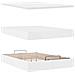 Struttura Letto Pouf con Materasso Bianco 140x200 cm Similpelle - Foto miniatura 8