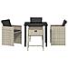 Set da Pranzo per Giardino 5 pcs Grigio chiaro Poly Rattan - Foto miniatura 7