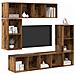 Set mobile TV 4 pcs Legno vecchio 37 x 37 x 142.5 cm - Foto miniatura 3