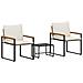 Set di Mobili con cuscino 3 pcs Beige e Bianco Crema Rattan - Foto miniatura 1