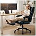 Sedia Da Ufficio Ergonomica Con Poggiapiedi, Supporto Lombare Ad Cuscino D’aria, Braccioli Ripiegabili, Funzione Dondolo 117°, Sedia Direzionale In Pelle Regolabile In Altezza, Imbottitura Extra Spessa, Portata Fino A 136 Kg - Foto miniatura 8