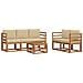 Set di divani da esterno con cuscino 6 pcs Naturale e Beige - Foto miniatura 1