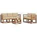 Set di divani da esterno con cuscino 6 pcs Naturale e Beige - Foto miniatura 3