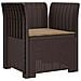 Poltrona a 1 Posto con Cuscino Aspetto Rattan PP Marrone - Foto miniatura 1