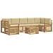 Set di divani da esterno 8 pcs Bianco e Beige Poliestere - Foto miniatura 1