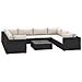 Set Divani Da Giardino 9 Pz Con Cuscini In Polyrattan Nero - Foto miniatura 2
