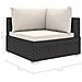 Set Divani Da Giardino 9 Pz Con Cuscini In Polyrattan Nero - Foto miniatura 7