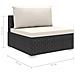 Set Divani Da Giardino 9 Pz Con Cuscini In Polyrattan Nero - Foto miniatura 8