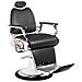 Gabbiano Poltrona Da Barbiere In Similpelle Nera Moto Style - Foto miniatura 1