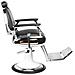 Gabbiano Poltrona Da Barbiere In Similpelle Nera Moto Style - Foto miniatura 2