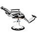 Gabbiano Poltrona Da Barbiere In Similpelle Nera Moto Style - Foto miniatura 3