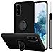 Custodia Compatibile Con Samsung Galaxy S20 Fe In Liquid Nero - Coperchio Protettivo In Silicone Tpu Flessibile Con Anello - Foto miniatura 1
