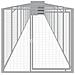 Casetta Cani Corsa Grigio Chiaro 110x1221x110cm Acciaio Zincato - Foto miniatura 3